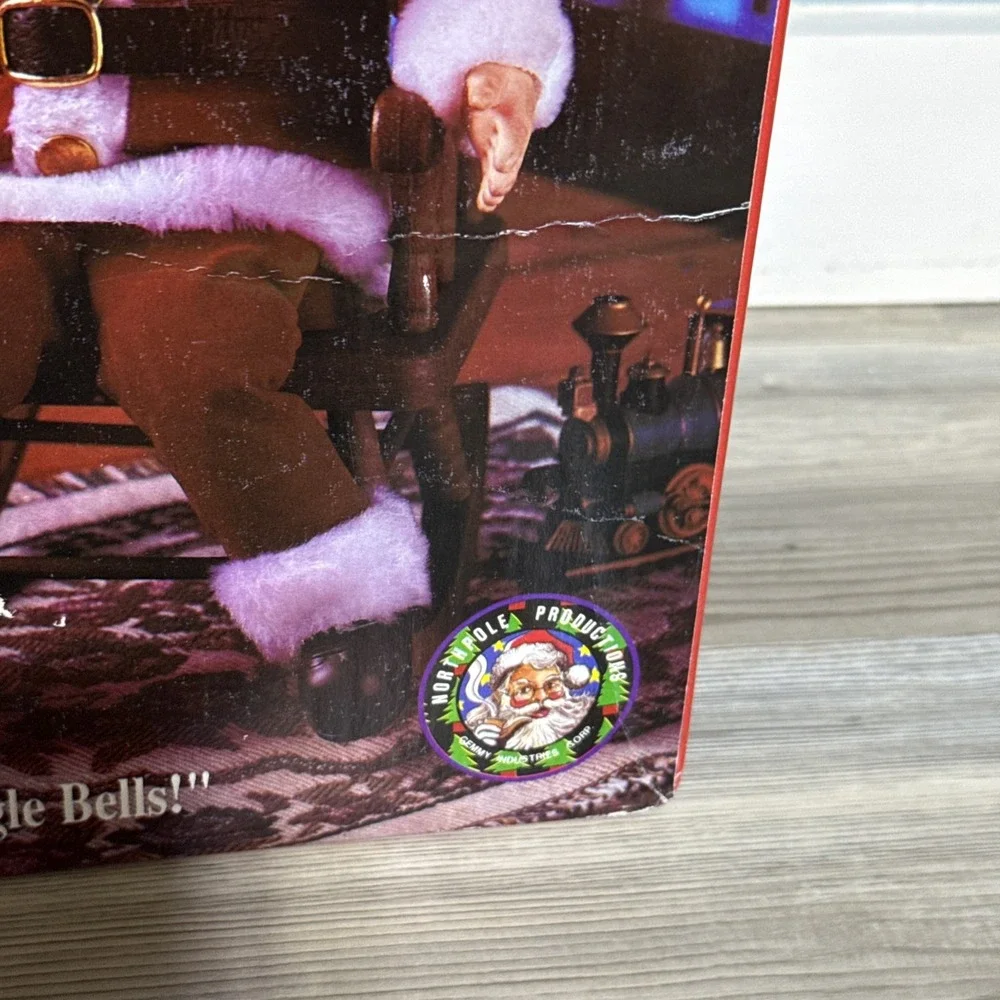 Gemmy North Pole‎ Productions Vtg 1991 Rocking Chair Santa Jingle Bells 13